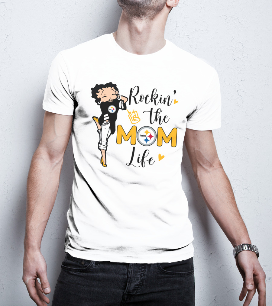 Rockin' The Mom Life Steelers T-Shirt