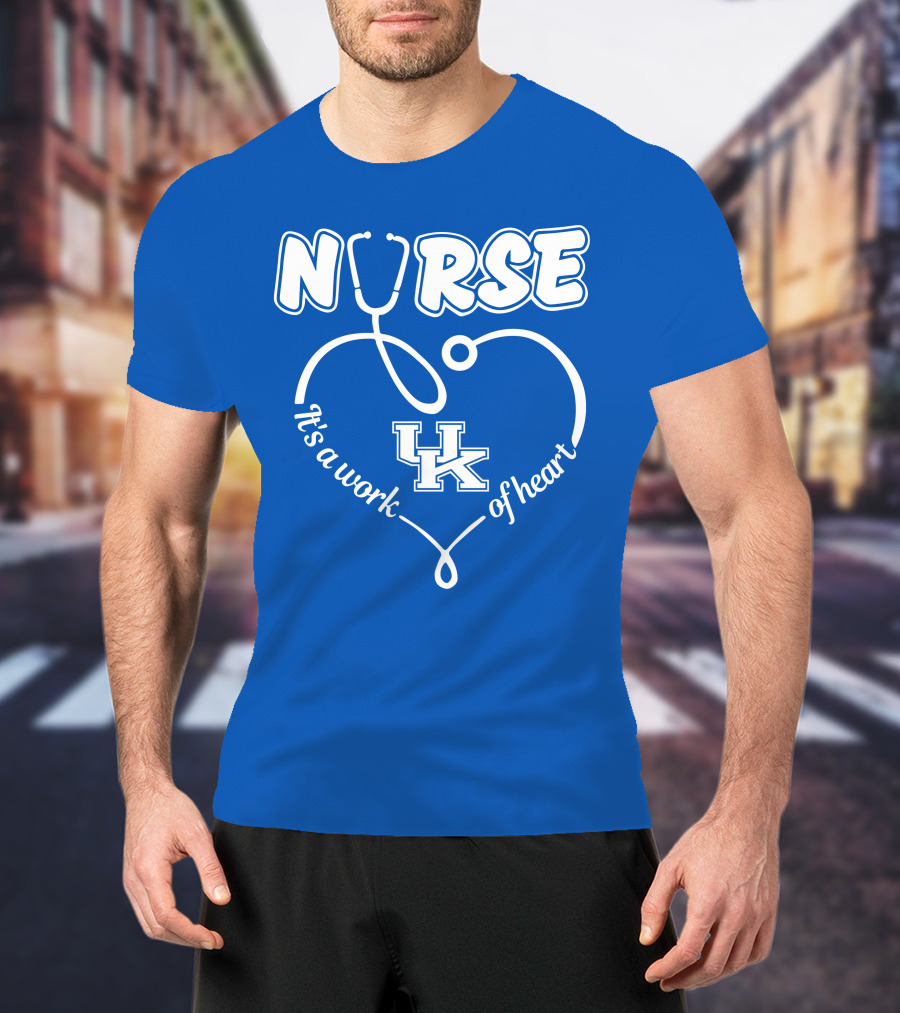 Nurse It's A Work Of Heart Uk Stethoscope T-Shirt