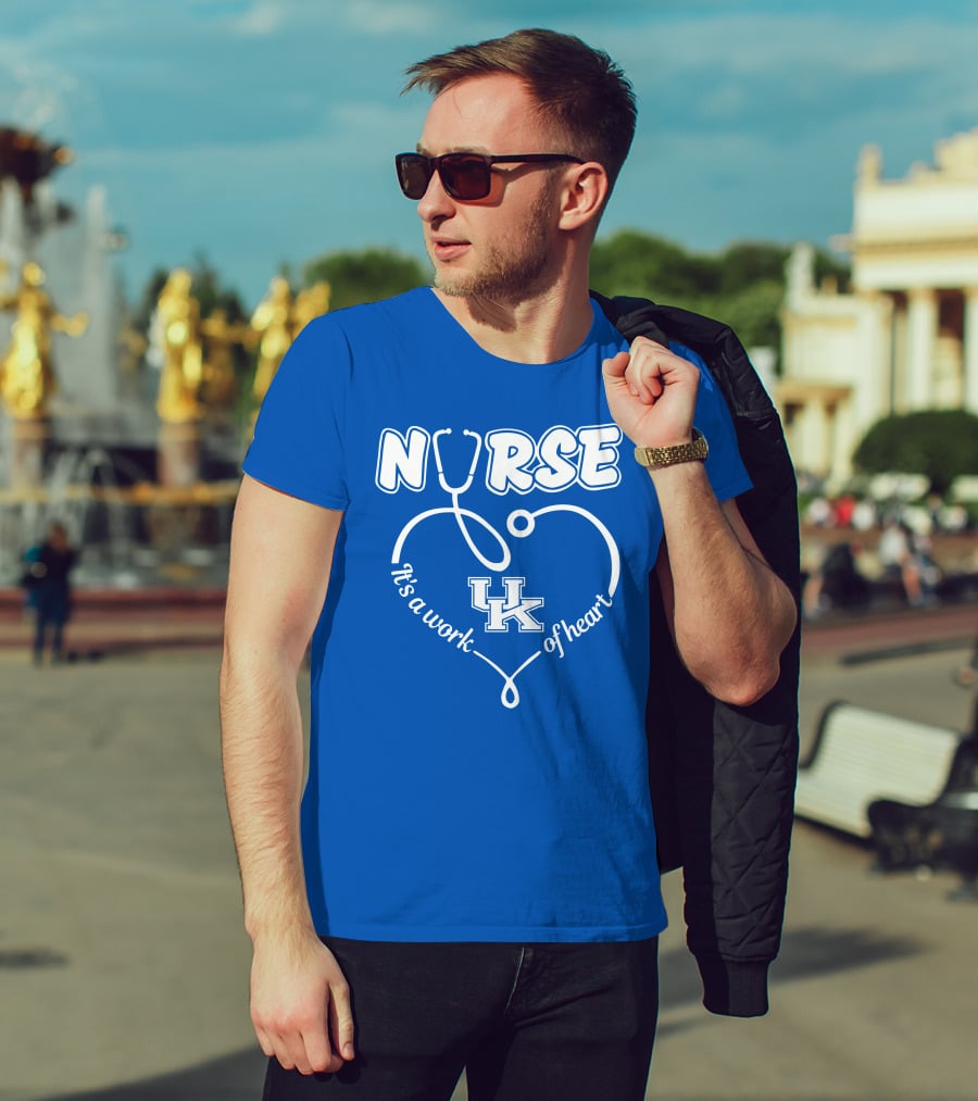 Nurse It's A Work Of Heart Uk Stethoscope T-Shirt