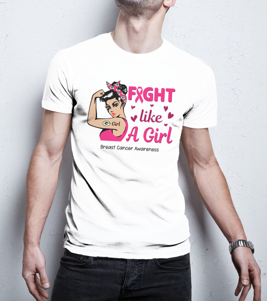 Fight Like A Girl Breast Cancer Awareness Green Bay Packers T-Shirt
