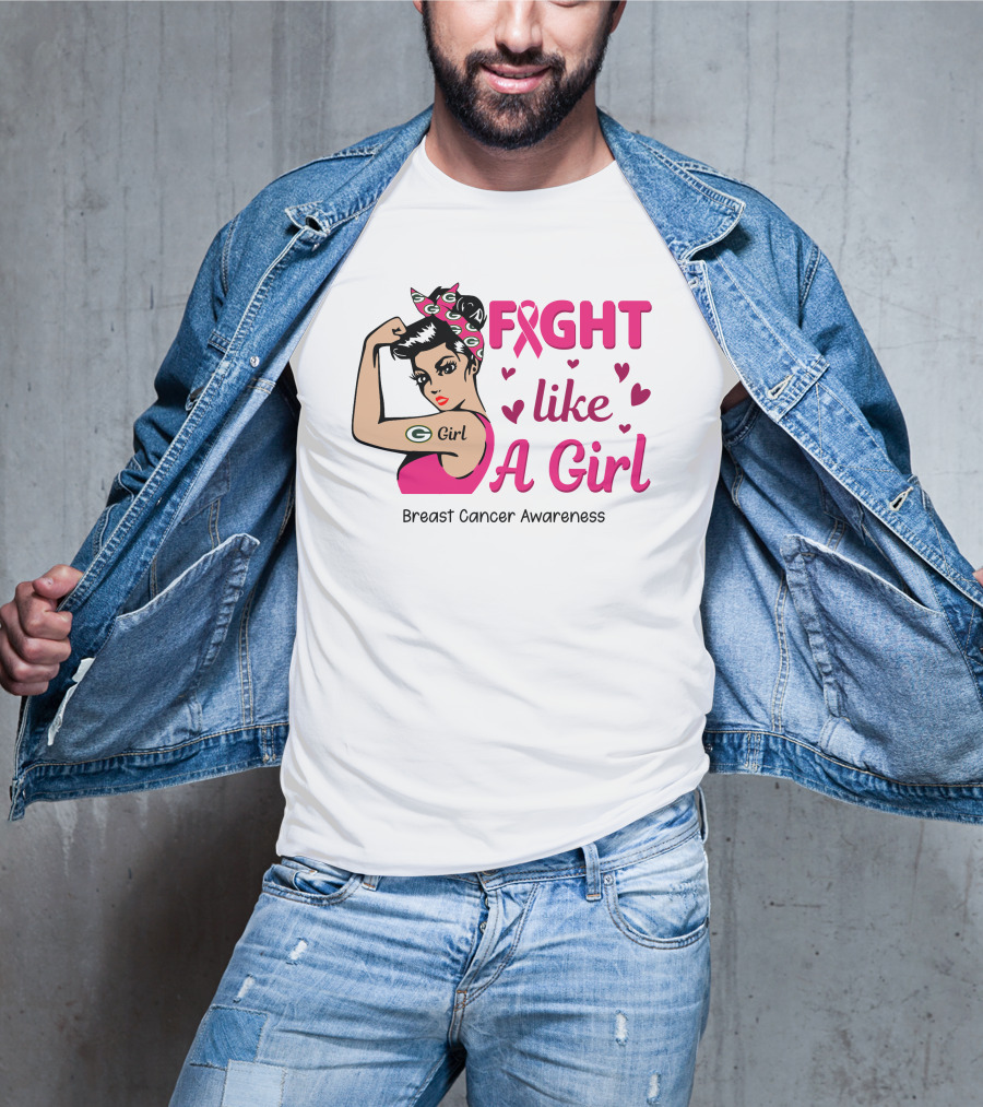 Fight Like A Girl Breast Cancer Awareness Green Bay Packers T-Shirt