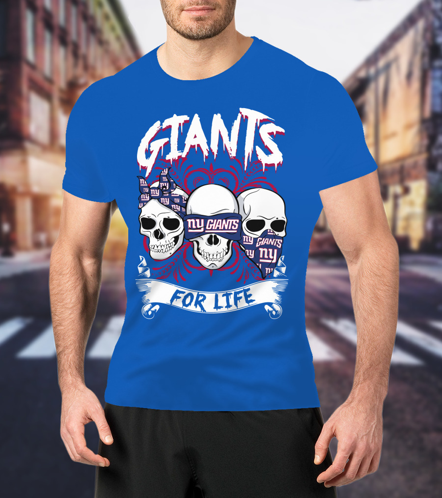 Giants Ny Giants Skulls For Life T-Shirt