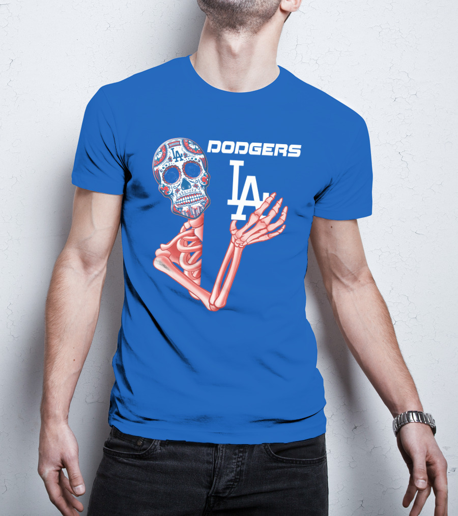 Dodgers La Sugar Skull Skeleton T-Shirt