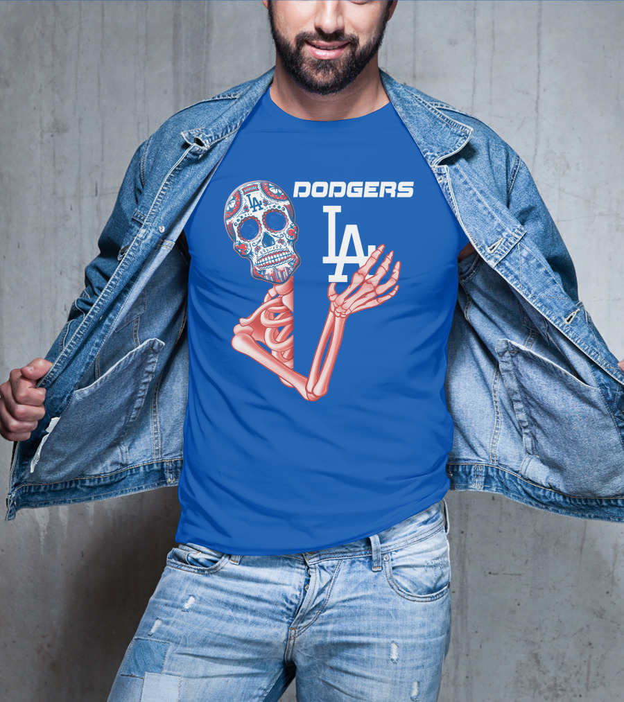 Dodgers La Sugar Skull Skeleton T-Shirt