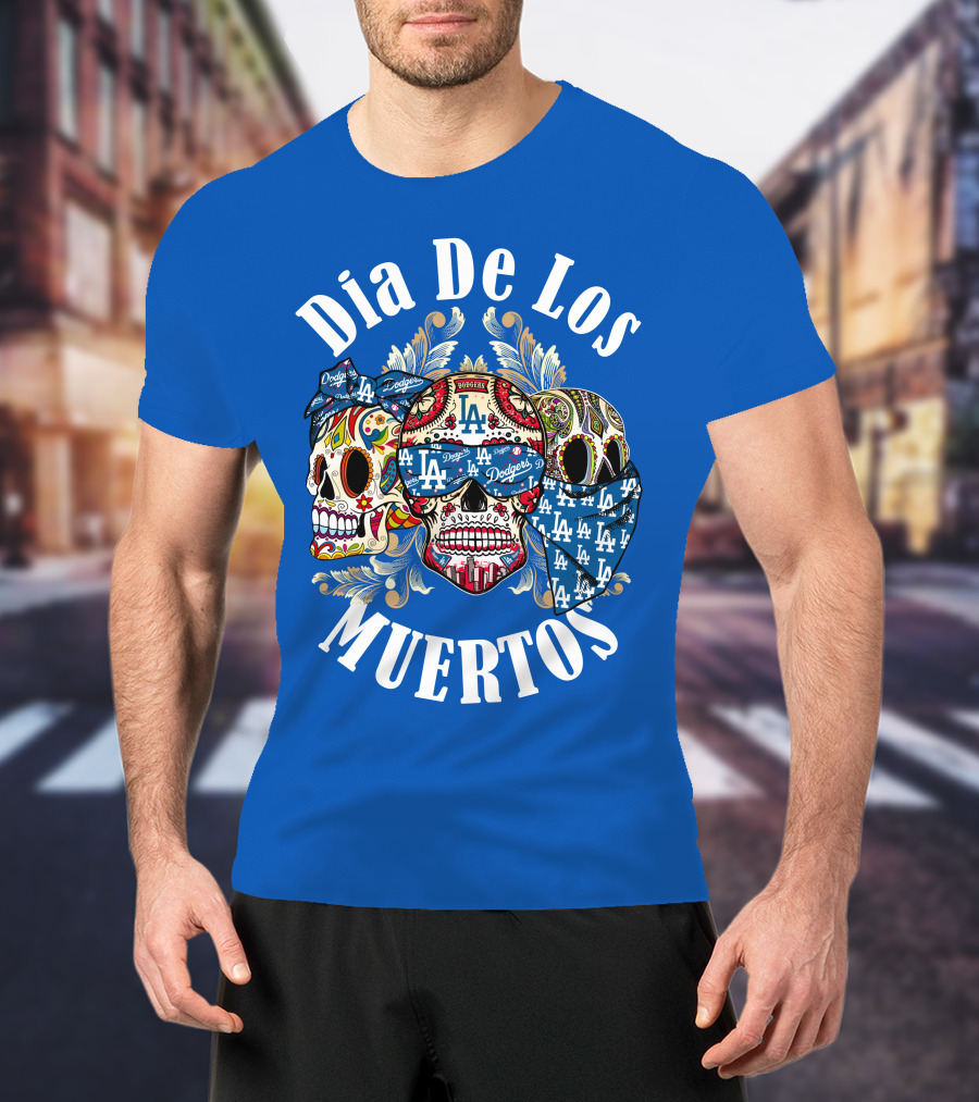 Dia De Los Muertos Dodgers La Skulls T-Shirt