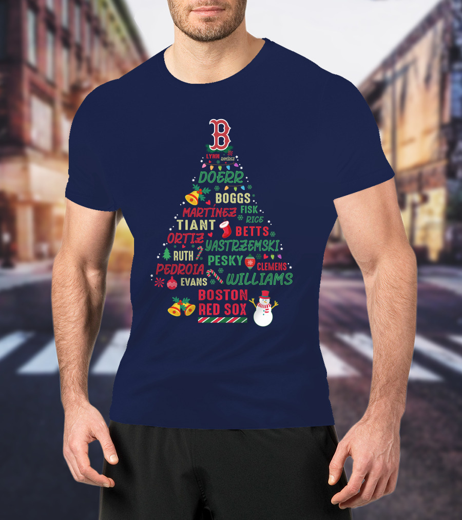 Boston Red Sox Christmas Tree T-Shirt