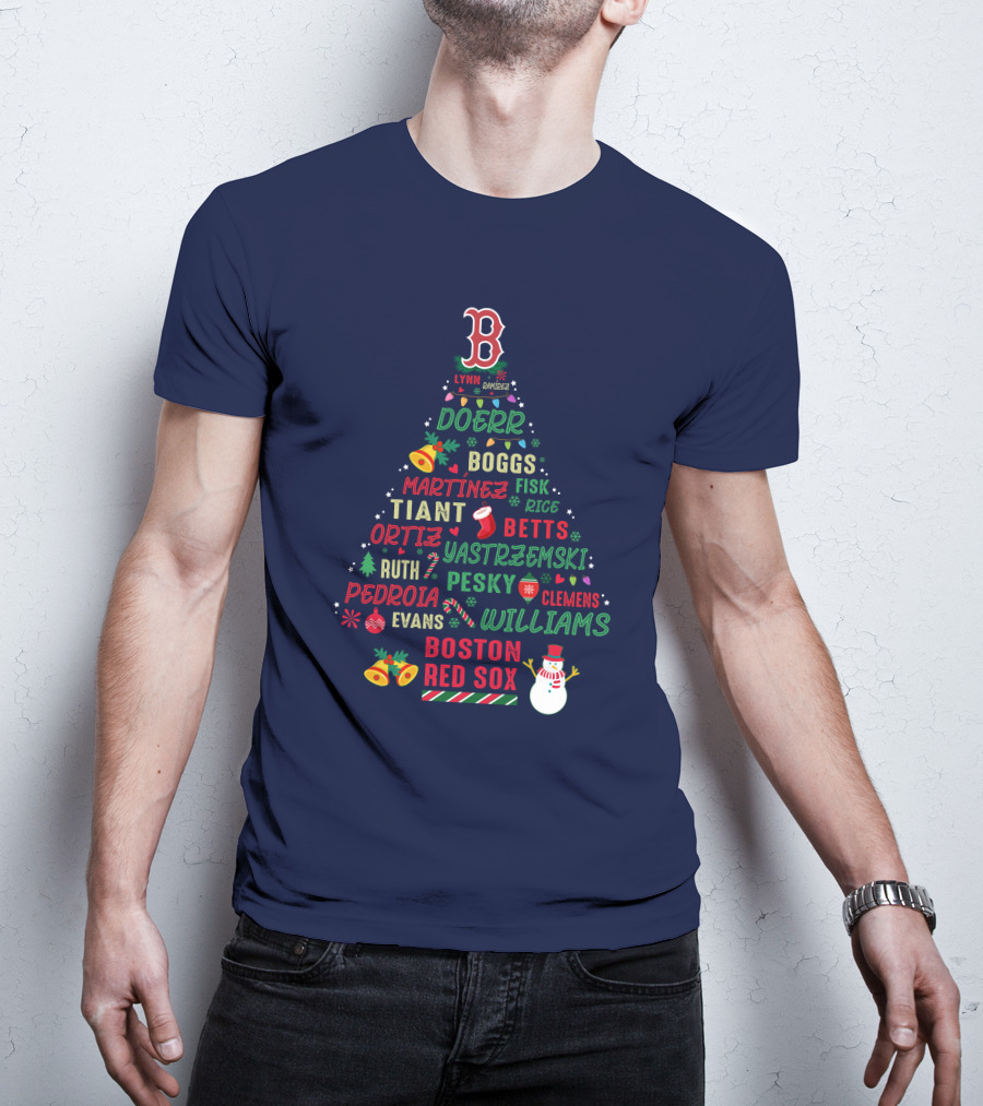 Boston Red Sox Christmas Tree T-Shirt