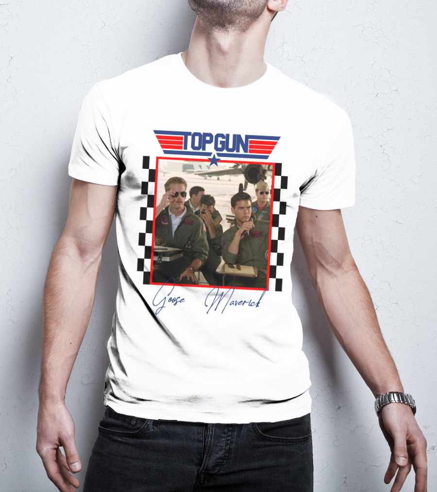 Top Gun Goose Maverick Classic Aviation Icons In Signature Flight Gear T-Shirt