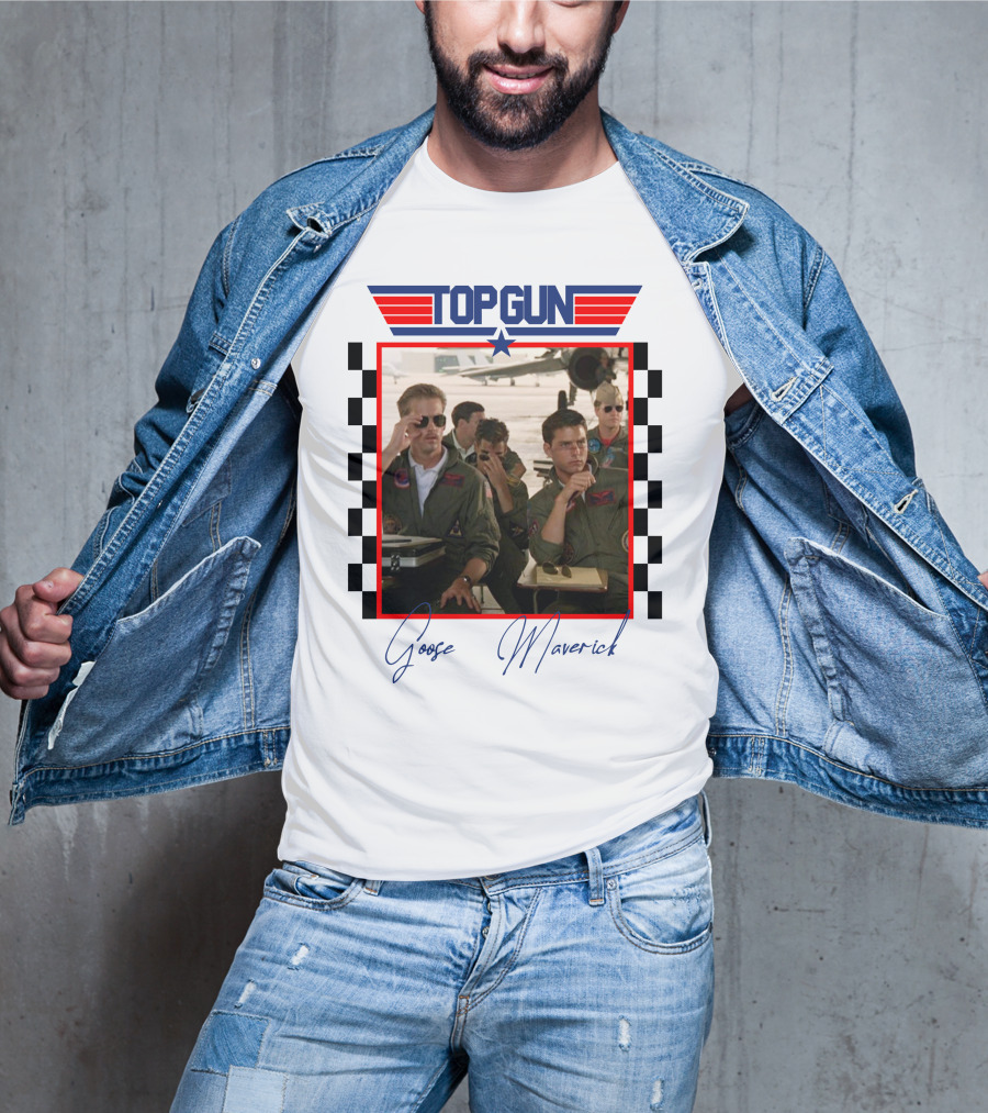 Top Gun Goose Maverick Classic Aviation Icons In Signature Flight Gear T-Shirt