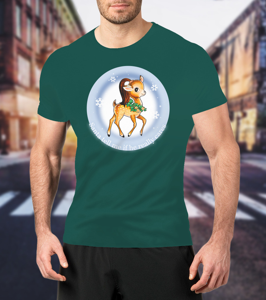 Santa Tell Me If He Really Cares Ariana Grande Merch T-Shirt