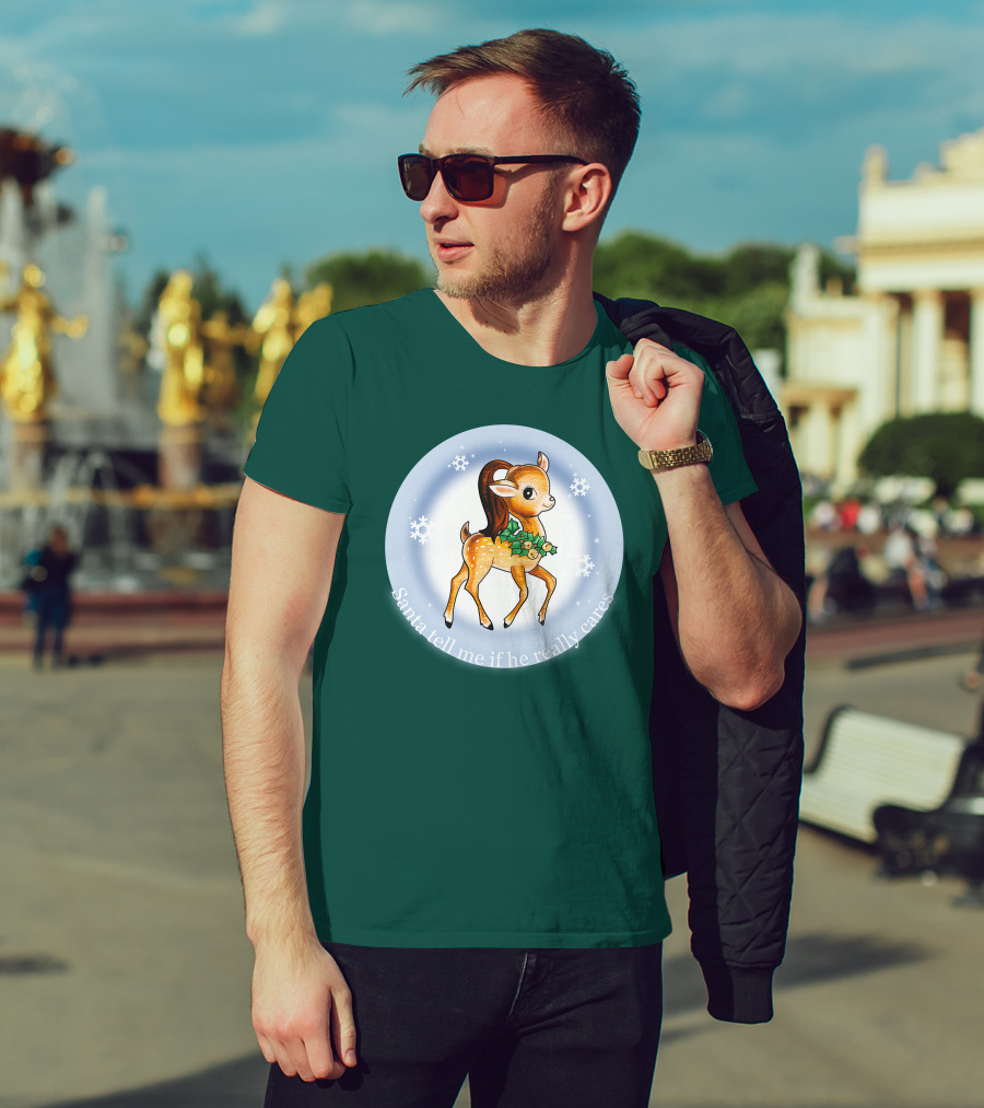 Santa Tell Me If He Really Cares Ariana Grande Merch T-Shirt