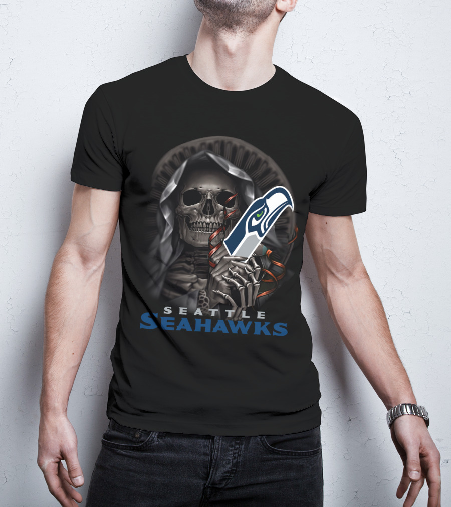 Seattle Seahawks Grim Reaper Holding T-Shirt