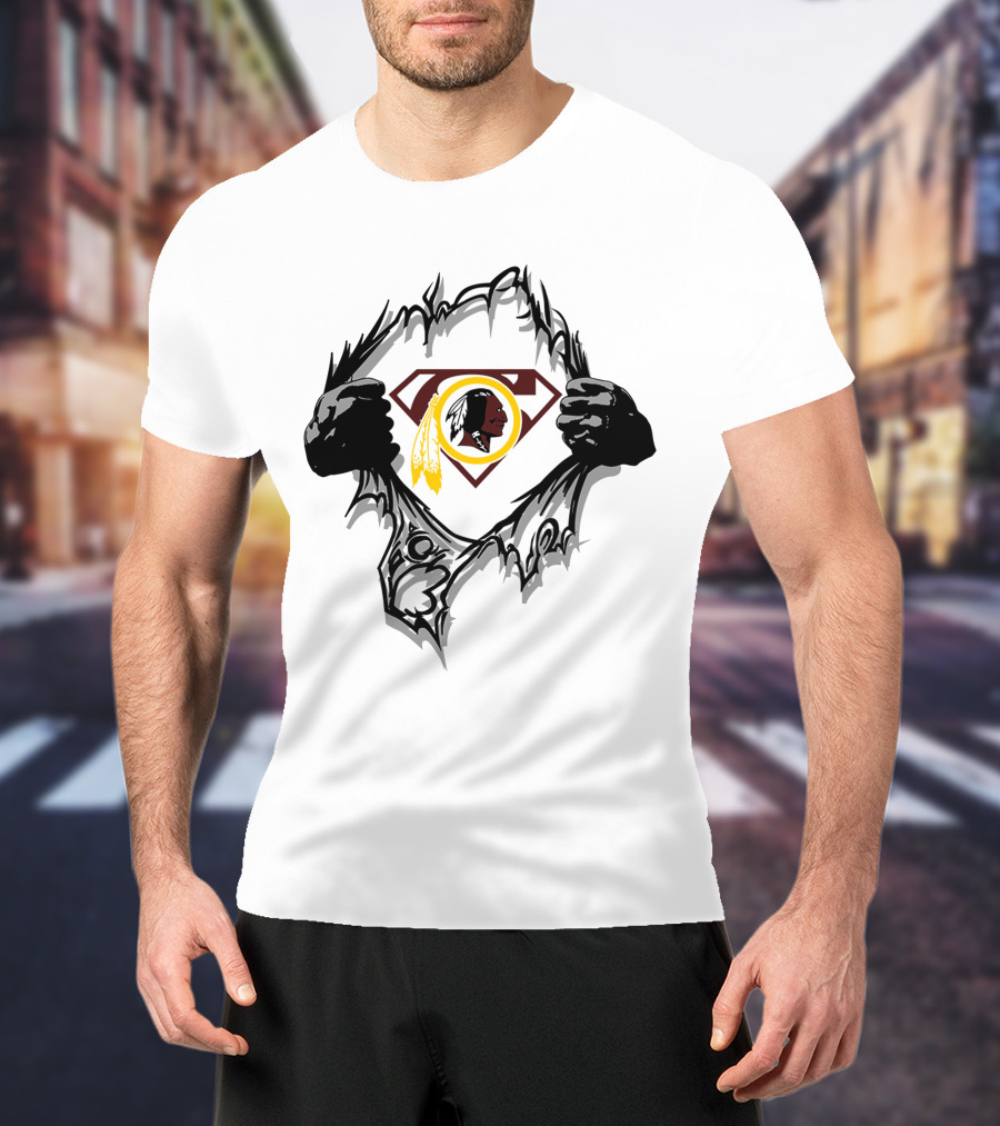 Redskins 01 Superman Logo Fan Crossover T-Shirt
