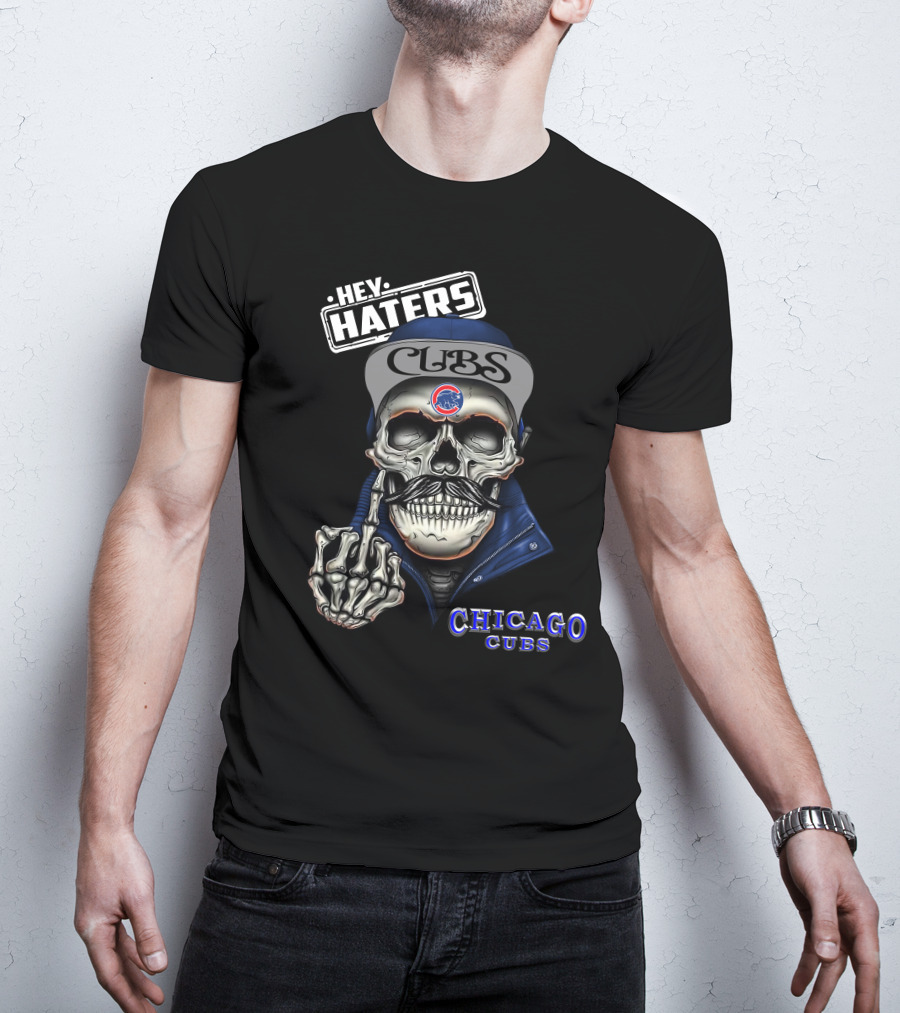 Chicago Cubs Hey Haters Skull Gesture T-Shirt