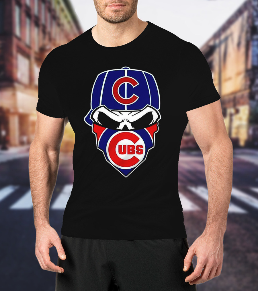 Cubs Skull Bandana Baseball Cap T-Shirt
