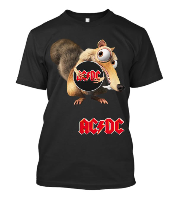 Ac/Dc 04 Ice Age Squirrel Holding T-Shirt
