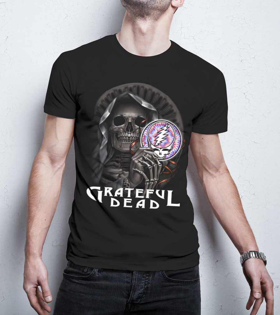 Grateful Dead Skeleton With Steal Your Face Symbol T-Shirt