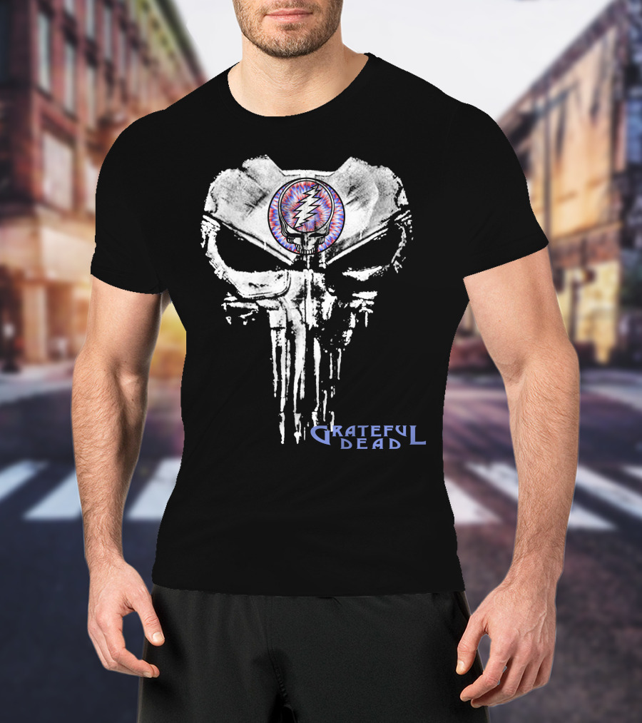 Grateful Dead Steal Your Face Punisher Skull Fusion T-Shirt