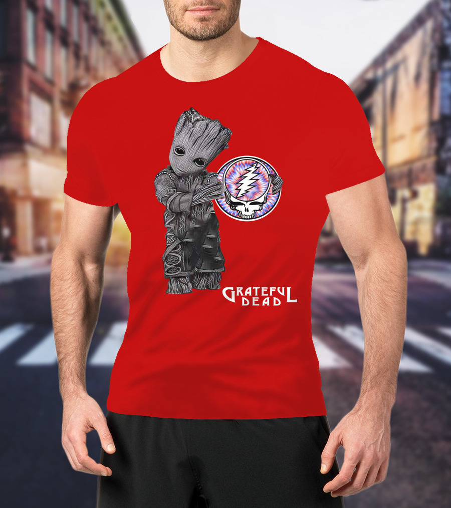 Grateful Dead 07 With Stylized Tree Character And Lightning Skull T-Shirt