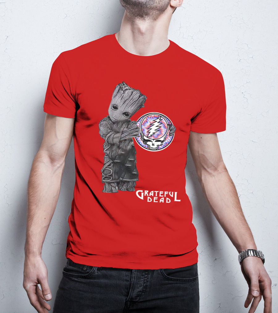 Grateful Dead 07 With Stylized Tree Character And Lightning Skull T-Shirt