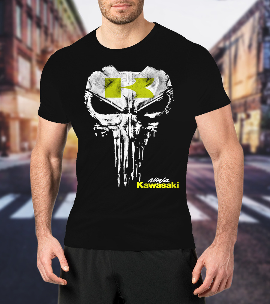 Kawasaki Ninja Skull Punisher Style T-Shirt