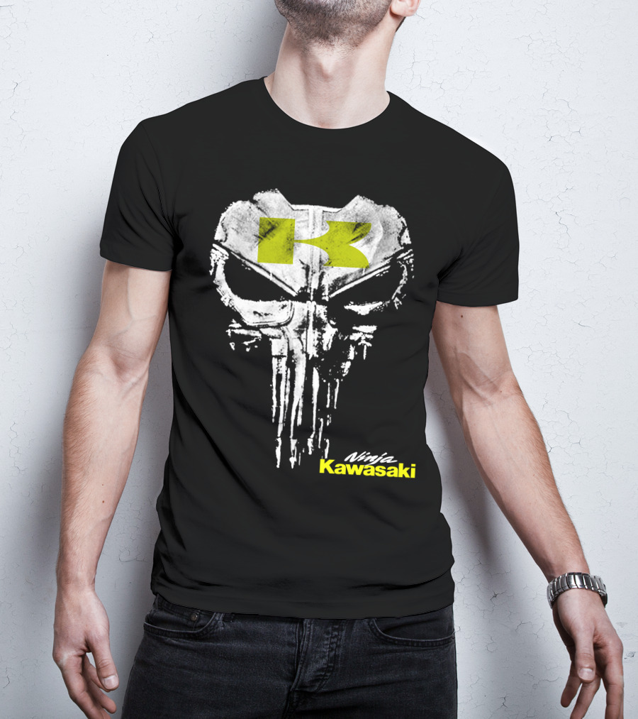 Kawasaki Ninja Skull Punisher Style T-Shirt