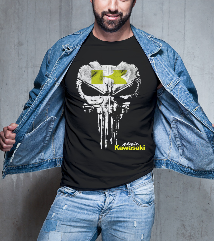 Kawasaki Ninja Skull Punisher Style T-Shirt