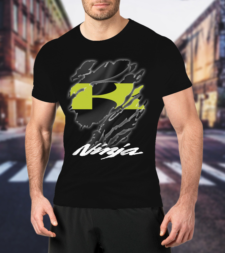 Ripped R Icon With Stylized Ninja T-Shirt