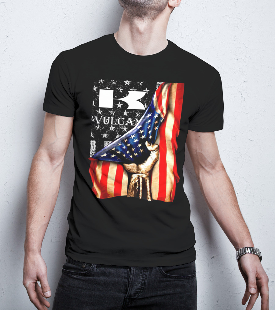 Vulcan Hand Gripping American Flag With Stars And Stripes T-Shirt
