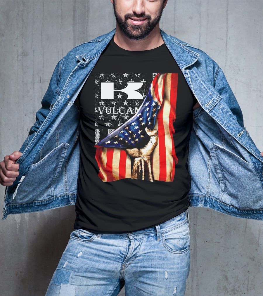 Vulcan Hand Gripping American Flag With Stars And Stripes T-Shirt