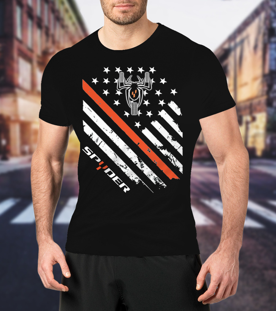Spyder American Flag Stars Stripes Spider Symbol T-Shirt
