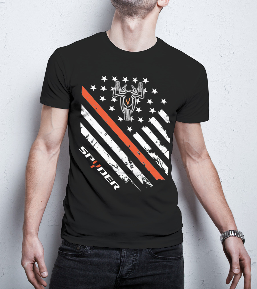 Spyder American Flag Stars Stripes Spider Symbol T-Shirt