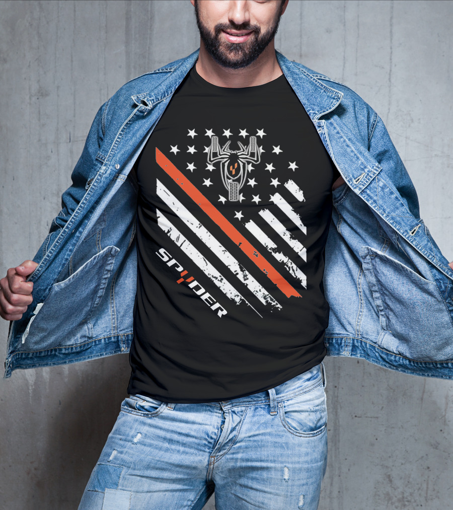 Spyder American Flag Stars Stripes Spider Symbol T-Shirt
