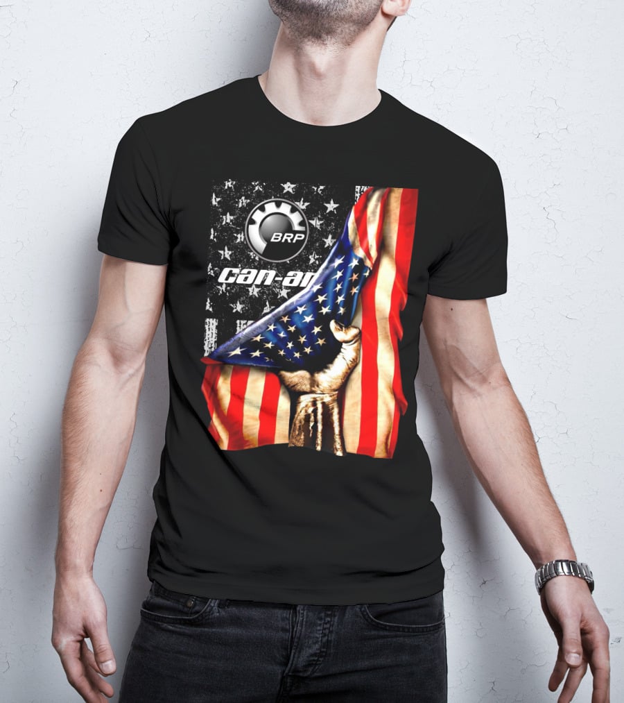 BRP Can-Am American Flag Stars And Stripes Fist T-Shirt