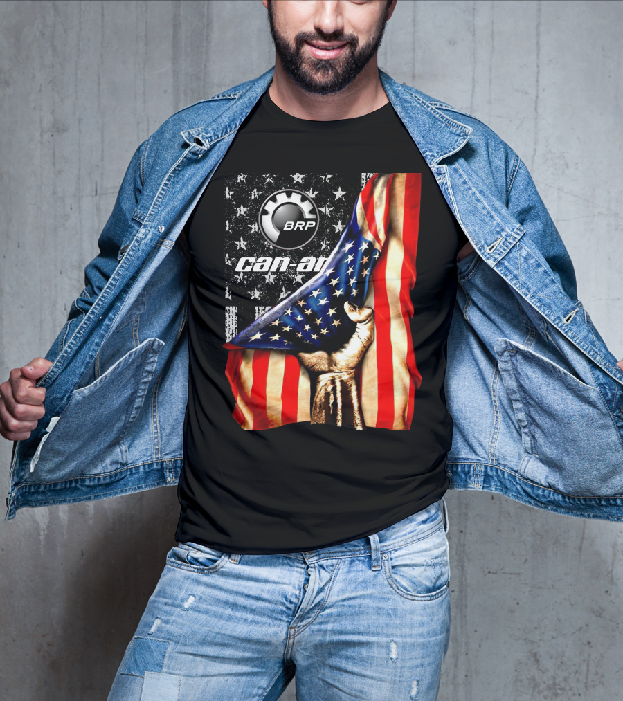 BRP Can-Am American Flag Stars And Stripes Fist T-Shirt