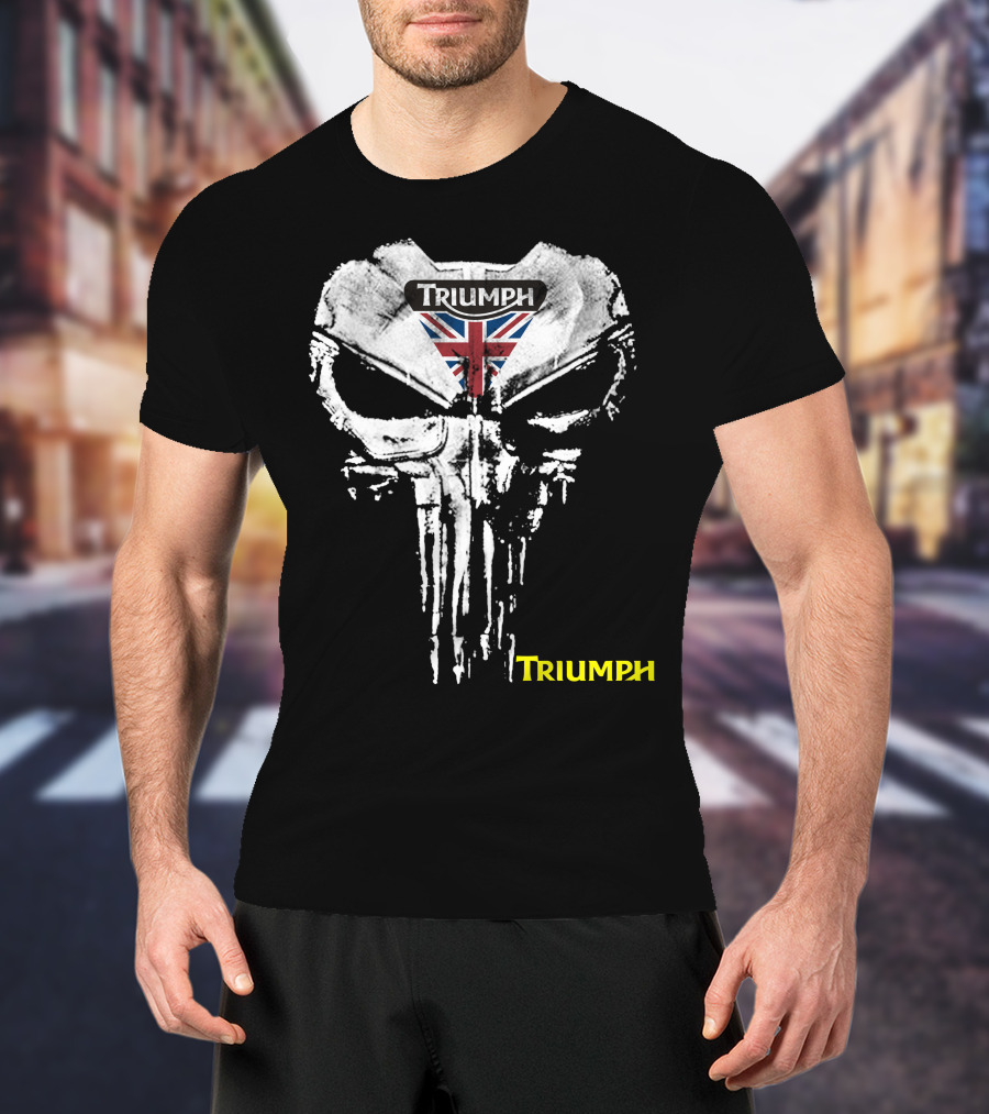 Triumph Uk Union Jack Skull T-Shirt