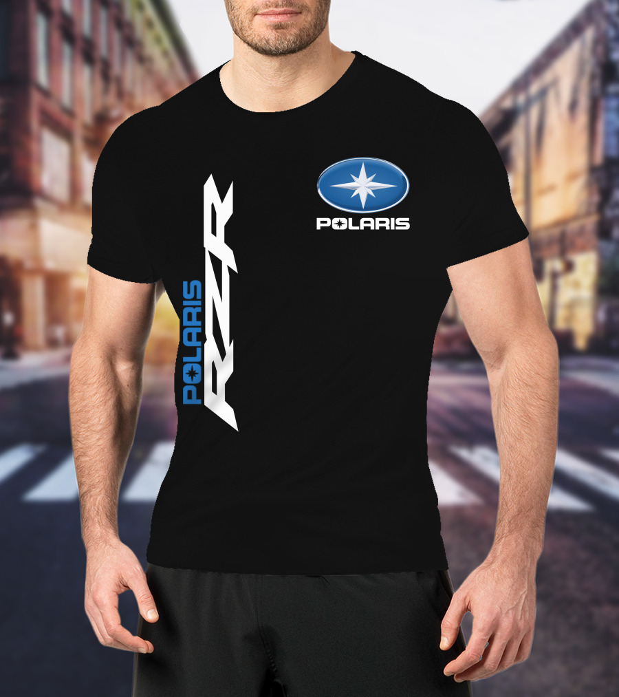 Polaris Rzr Logo Blue And White T-Shirt