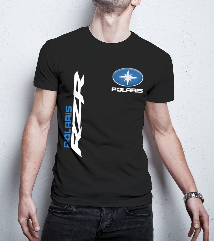 Polaris Rzr Logo Blue And White T-Shirt