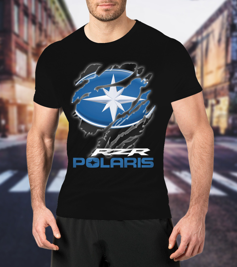 Rzr Polaris Star Logo 10 Blue Claw Marks T-Shirt