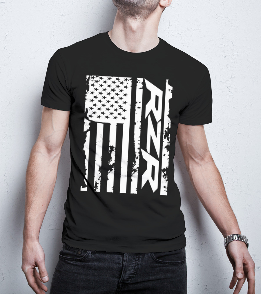 Rzr American Flag Distressed Style T-Shirt