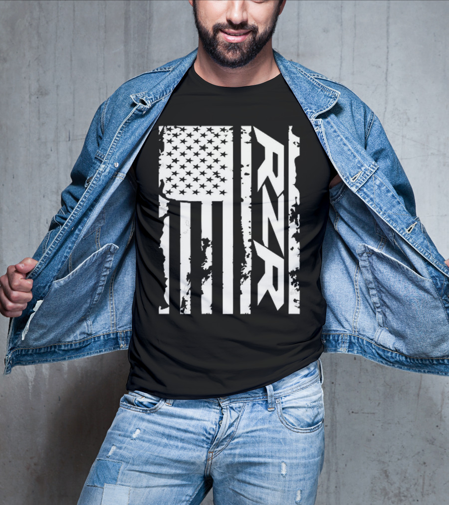 Rzr American Flag Distressed Style T-Shirt