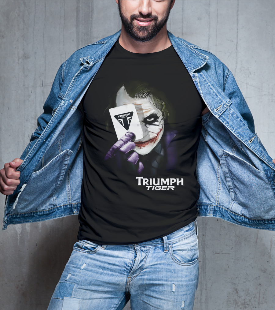 Triumph Tiger Joker Playing Card T-Shirt