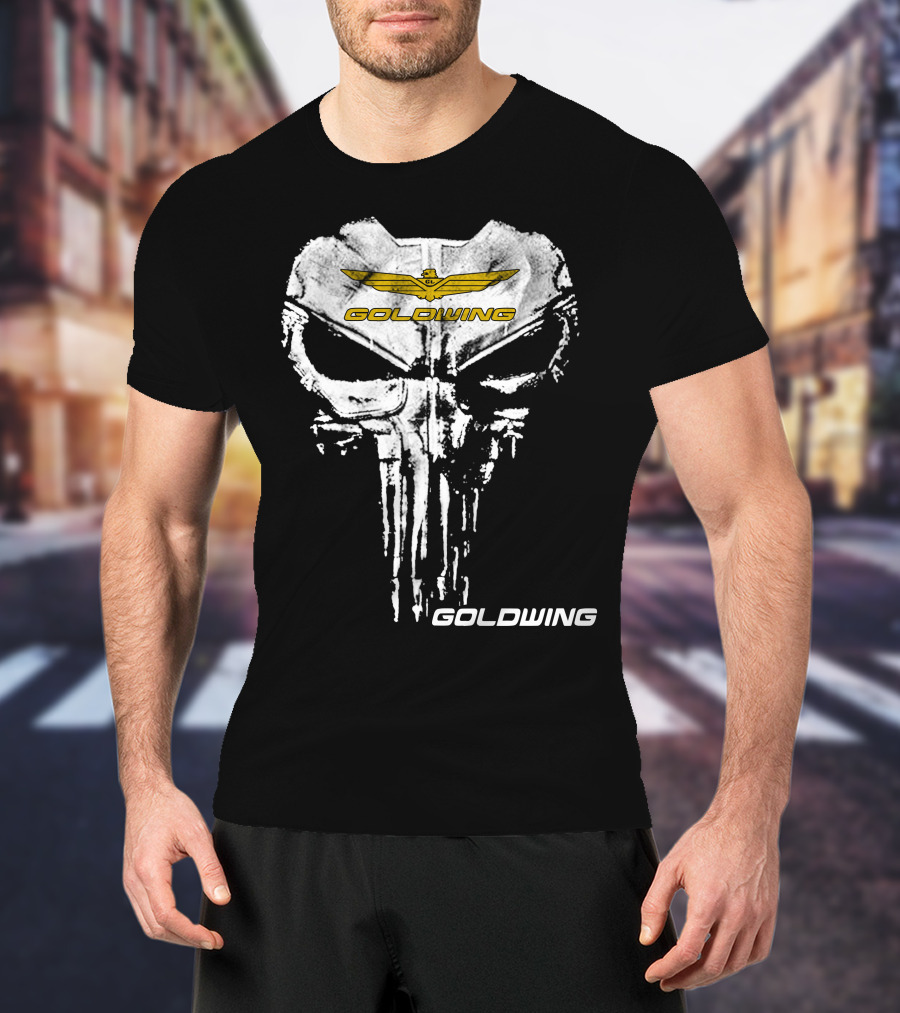 Goldwing Skull Emblem With Winged T-Shirt