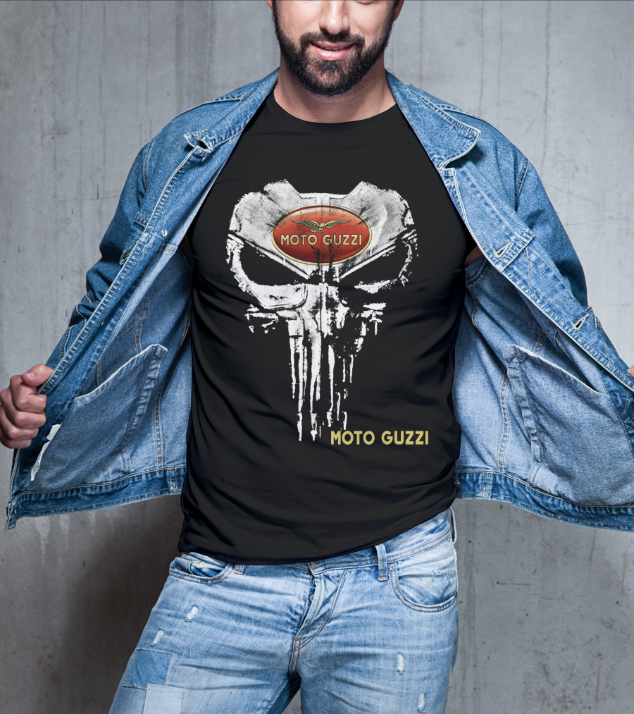 Moto Guzzi Logo With Skull T-Shirt