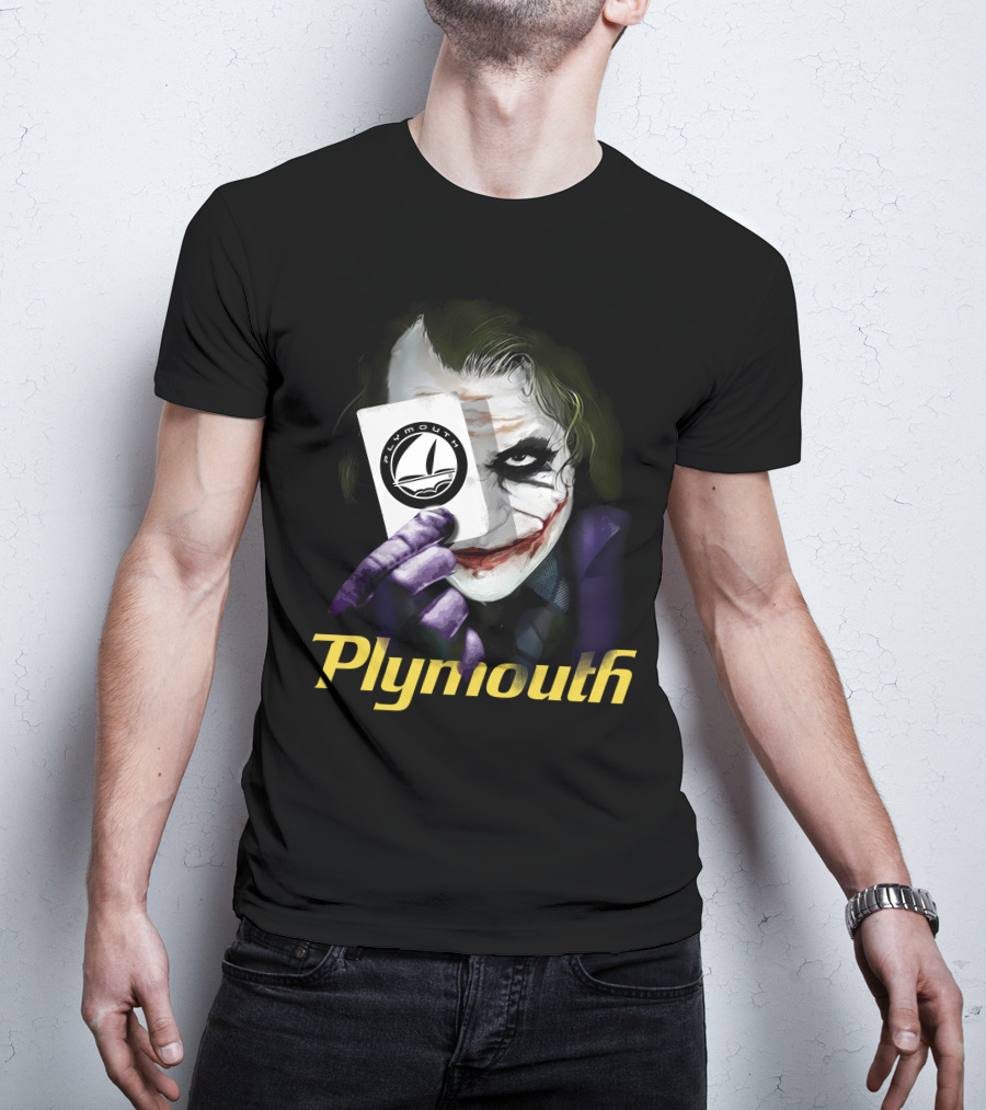 Plymouth Joker Card Holding Iconic Style T-Shirt