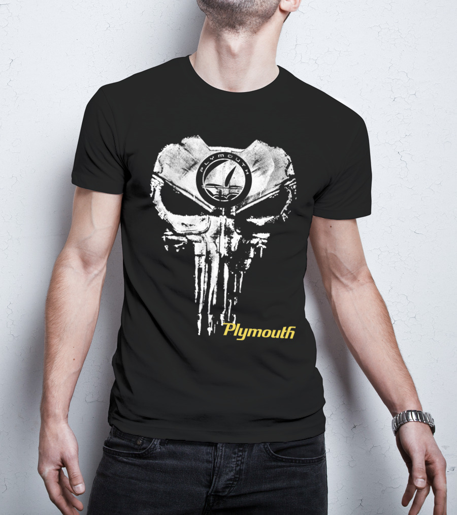 Plymouth Skull Logo Design Sailboat Theme T-Shirt