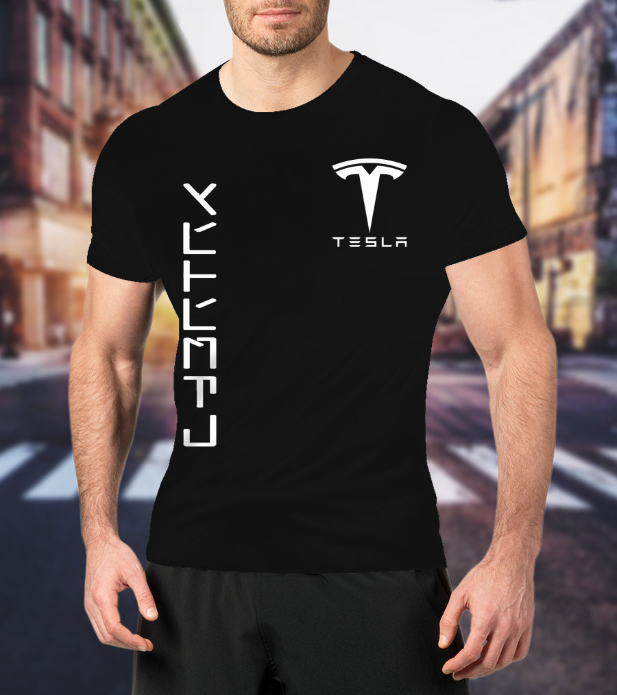 Tesla Cyb10 Futuristic Typography T-Shirt