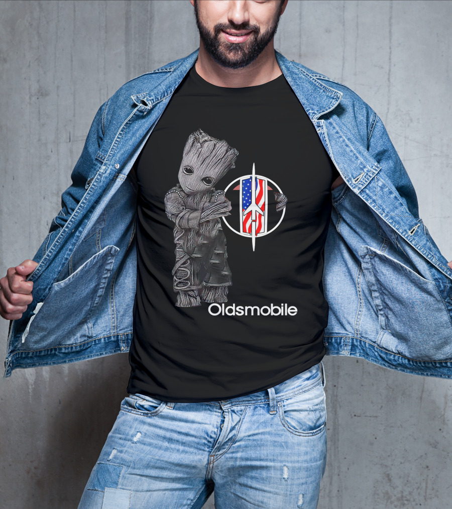 Oldsmobile Groot With Rocket Emblem And American Flag T-Shirt