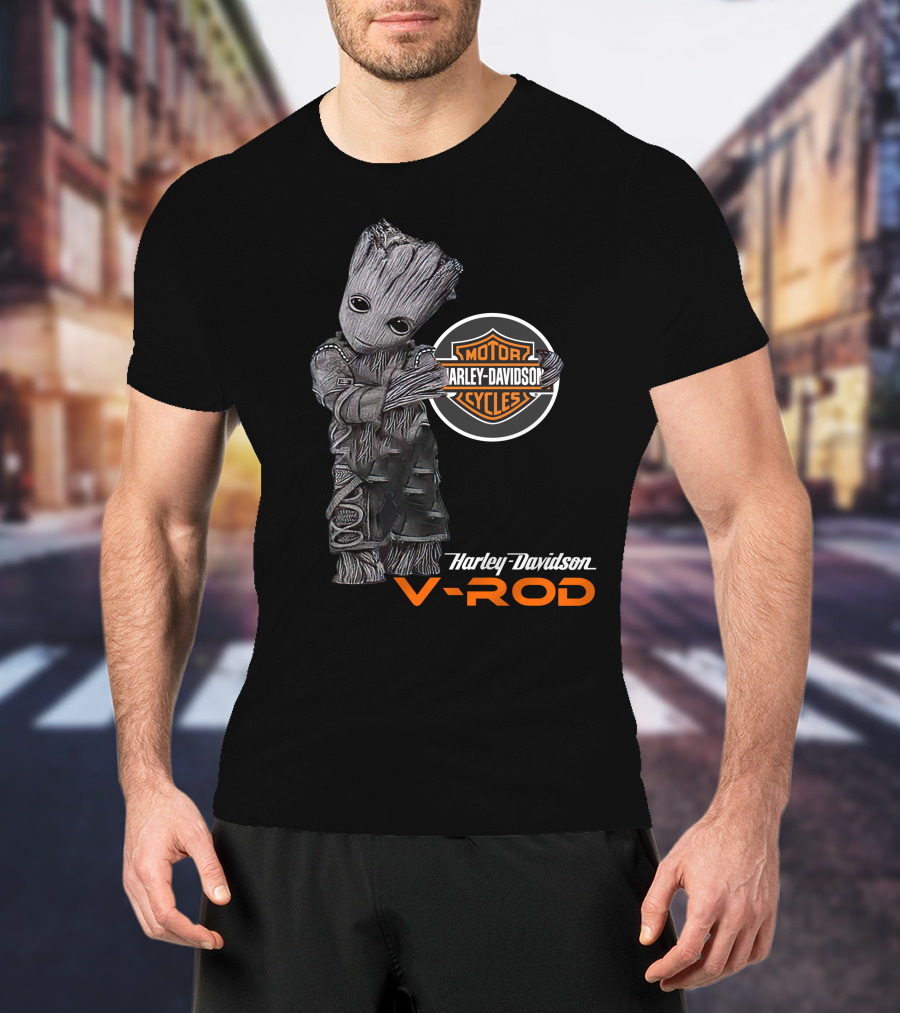 Groot Harley Davidson V-Rod Motor Cycles T-Shirt