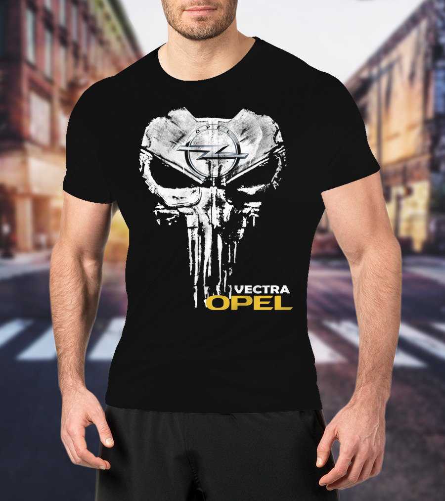 Opel Vectra Logo With Skull Motif T-Shirt